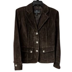 Collection B Dark Brown Suede Blazer